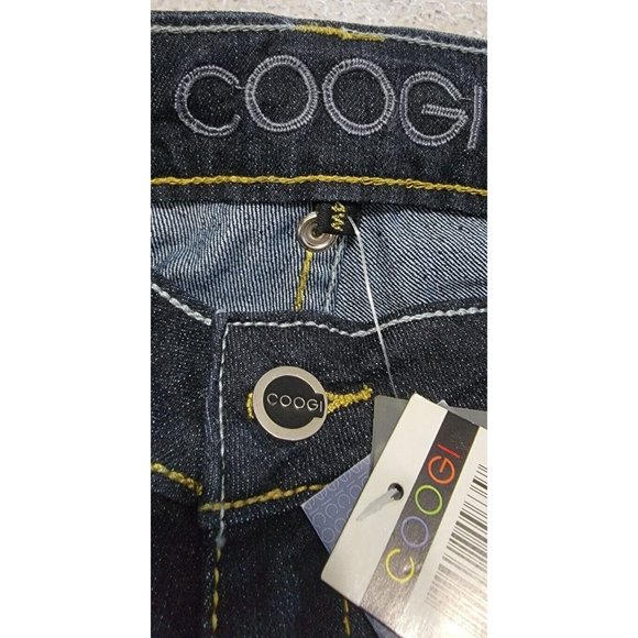 Coogi Women's Skinny Jeans Denim Faux Leather Pocket Blue Size 14W NEW with Tags - Picture 6 of 16